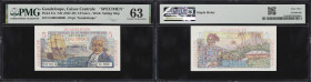 GUADELOUPE. Caisse Centrale de la France d'Outre-Mer. 5 Francs, ND (1947-49). P-31s. Specimen. PMG Choice Uncirculated 63.