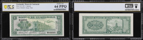 GUATEMALA. Banco de Guatemala. 1 Quetzal, 16.1.1957. P-30. PCGS Banknote Choice Uncirculated 64 PPQ.