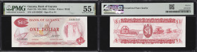 GUYANA. Lot of (5). Bank of Guyana. 1, 5,10, & 100 Dollars, ND (1966-1989). P-21b, 21f, 22c, 23b & 28. PMG About Uncirculated 55 EPQ to Superb Gem Unc...