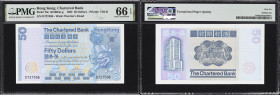 HONG KONG (SAR). Chartered Bank. 50 Dollars, 1.1.1982. P-78c. KNB53e-g. PMG Gem Uncirculated 66 EPQ.