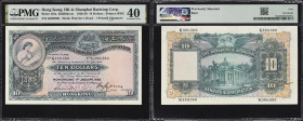 HONG KONG (SAR). Hong Kong & Shanghai Banking Corporation. 10 Dollars, 1.1.1938. P-178a. KNB62m. PMG Extremely Fine 40.