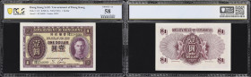 HONG KONG (SAR). Government of Hong Kong. 1 Dollar, ND (1936). P-312. KNB2a. PCGS Banknote Choice About Uncirculated 58.