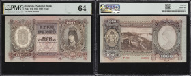 HUNGARY. Lot of (2). Magyar Nemzeti Bank. 1000 & 10,000 Pengo, 1943-45. P-116 & 119b. PMG Choice Uncirculated 64.
