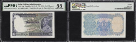 INDIA. Government of India. 10 Rupees, ND (1928-35). P-16a. Jhun&Rez 3.8.1A-B. PMG About Uncirculated 55.