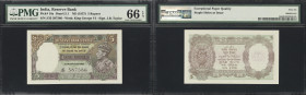 INDIA. Reserve Bank of India. 5 Rupees, ND (1937). P-18a. PMG Gem Uncirculated 66 EPQ.