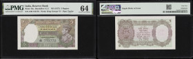 INDIA. Reserve Bank of India. 5 Rupees, ND (1937). P-18a. Jhun&Rez 4.3.1. PMG Choice Uncirculated 64.