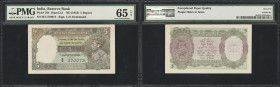 INDIA. Reserve Bank of India. 5 Rupees, ND (1943). P-18b. Jhun4.3.2. Radar Serial Number. PMG Gem Uncirculated 65 EPQ.