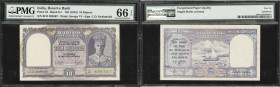 INDIA. Reserve Bank of India. 10 Rupees, ND (1943). P-24. Jhun4.6.1. PMG Gem Uncirculated 66 EPQ.