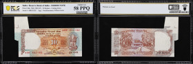 INDIA. Reserve Bank of India. 10 Rupees, ND (1992-97). P-88a. Cutting Error. PCGS Banknote Choice About Uncirculated 58 PPQ.