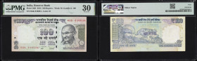 INDIA. Reserve Bank of India. 100 Rupees, 2012. P-105f. Face to Back Offset Error. PMG Very Fine 30.