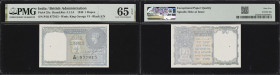 INDIA. Lot of (2). Government of India. 1 Rupee, 1940. P-25a & 25d. Jhun&Rez 4.1.1A & 4.1.1B. PMG Gem Uncirculated 65 EPQ.