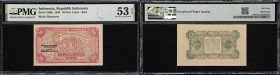 INDONESIA. Republik Indonesia. 10 New Cents, 17.8.1949. P-35Bb. PMG About Uncirculated 53 EPQ.