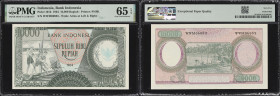 INDONESIA. Lot of (2). Bank Indonesia. 10,000 Rupiah, 1964. P-101b. Consecutive. PMG Gem Uncirculated 65 EPQ.