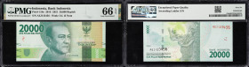 INDONESIA. Lot of (2). Bank Indonesia. 20,000 & 50,000 Rupiah, 2020-21. P-158e & 159e. Matching Ascending Ladder Serial Numbers. PMG Gem Uncirculated ...