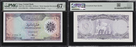 IRAQ. Central Bank of Iraq. 10 Dinars, ND (1959). P-55a. PMG Superb Gem Uncirculated 67 EPQ.