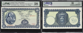 IRELAND. Central Bank of Ireland. 10 Pounds, 6.12.1960. P-59d. LTN43a-b. PMG Choice About Uncirculated 58.