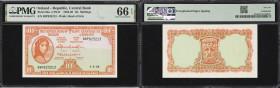 IRELAND. Lot of (2). Central Bank of Ireland. 10 Shillings, 6.6.1968. P-63a. LTN47. Consecutive. PMG Gem Uncirculated 66 EPQ.
