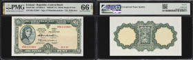IRELAND. Central Bank of Ireland. 1 Pound, 29.5.1967. P-64a. LTN48a-d. PMG Gem Uncirculated 66 EPQ.