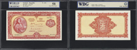 IRELAND. Lot of (2). Central Bank of Ireland. 20 Pounds, 24.3.1976. P-67c. Consecutive. WBG Choice About Uncirculated 58.