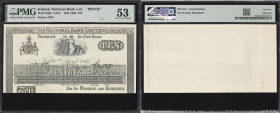 IRELAND. National Bank Limited. 10 Pounds, 10.4.1895. P-206p. NA44. Proof. PMG About Uncirculated 53.