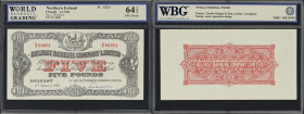 IRELAND, NORTHERN. Belfast Banking Company Limited. 5 Pounds, 6.1.1966. P-127c. WBG Choice Uncirculated 64 TOP.