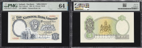 IRELAND, NORTHERN. National Bank Limited. 5 Pounds, 1.5.1964. P-Unlisted. Specimen. PMG Choice Uncirculated 64.