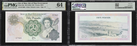 ISLE OF MAN. Lot of (2). Isle of Man Government. 50 Pounds, ND (1983). P-39a. Consecutive. PMG Choice Uncirculated 64.