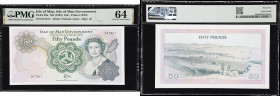 ISLE OF MAN. Lot of (2). Isle of Man Government. 50 Pounds, ND (1983). P-39a. Consecutive. PMG Choice Uncirculated 64.