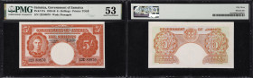 JAMAICA. Lot of (2). Government of Jamaica. 5 Shillings, 1950-58. P-37a & 37b. PMG About Uncirculated 53 to Choice About Uncirculated 58.