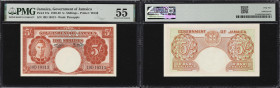 JAMAICA. Lot of (2). Government of Jamaica. 5 Shillings, 1950-57. P-37a & 37b. PMG About Uncirculated 55 & Choice About Uncirculated 58 EPQ.