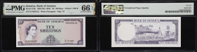 JAMAICA. Bank of Jamaica. 10 Shillings, 1960 (ND 1964). P-51Bc. PMG Gem Uncirculated 66 EPQ.