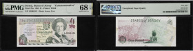 JERSEY. Lot of (3). Treasury of The States of Jersey. 1, 50, & 100 Pounds, 1995-2012 & ND (2010). P-25a, 36b & 37a. PMG Gem Uncirculated 66 EPQ to Sup...