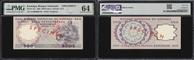 KATANGA. Banque Nationale du Katanga. 500 Francs, 17.4.1962. P-13s. Specimen. PMG Choice Uncirculated 64.
