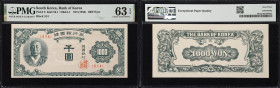 KOREA & SOUTH KOREA. Lot of (2). Bank of Chosen & Bank of Korea. 10 Yen & 1000 Won, ND (1932-50). P-8 & 31a. K&C51.6 & K&C52.1. PMG Choice About Uncir...
