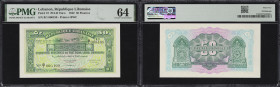 LEBANON. Republique Libanaise. 50 Piastres, 1.8.1942. P-37. Low Serial Number. PMG Choice Uncirculated 64.