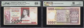 MADAGASCAR. Banque Centrale de la Republique Malgache. 5000 Francs = 1000 Ariary, ND (1974). P-66a. PMG Superb Gem Uncirculated 68 EPQ.