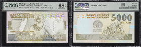 MADAGASCAR. Banky Foiben'i Madagascar. 25,000 Francs = 5000 Ariary, ND (1993). P-74A. PMG Superb Gem Uncirculated 68 EPQ.