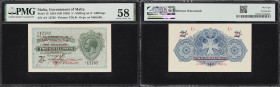 MALTA. Government of Malta. 1 Shilling, 1918 (ND 1940). P-15. PMG Choice About Uncirculated 58.