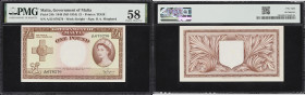 MALTA. Government of Malta. 1 Pound, 1949 (ND 1954). P-24b. PMG Choice About Uncirculated 58.