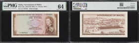 MALTA. Government of Malta. 1 Pound, 1949 (ND 1963). P-26a. PMG Choice Uncirculated 64.