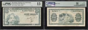 MARTINIQUE. Banque de la Martinique. 100 Francs, ND (1942). P-19a. PMG Choice Fine 15.