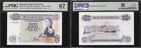 MAURITIUS. Bank of Mauritius. 50 Rupees, ND (1967). P-33c. PMG Superb Gem Uncirculated 67 EPQ.