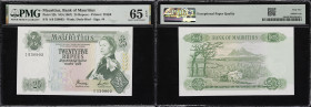 MAURITIUS. Lot of (2). Bank of Mauritius. 25 & 50 Rupees, ND (1967). P-32b & 33a. PMG Choice Uncirculated 64 to Gem Uncirculated 65 EPQ.