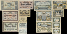 MEMEL. Lot of (8). Handelskammer des Memelgebiets. 1/2, 1, 10, 20, 50, 75 & 100 Marks, 22.02.1922. P-1, 2, 5, 6, 7, 8 & 9. Very Fine to About Uncircul...
