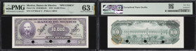 MEXICO. Banco de Mexico. 10,000 Pesos, 18.1.1978. P-72s. M4644Bs2b. Specimen. PMG Choice Uncirculated 63 EPQ.