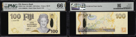 MIXED LOTS. Lot of (5). Fiji, Gibraltar, and Saint Helena. Mixed Banks. 5 Pounds & 100 Dollars, 1988 & ND (1981-2007). P-7b, 21b, & 114a. PMG Gem Unci...