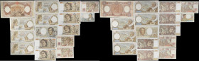 MIXED LOTS. Lot of (16). France & Italy. Banca d'Italia & Banque de France. 5, 100, 200 Francs & 10,000 Lire, 1940-89. P-Various. Very Fine.