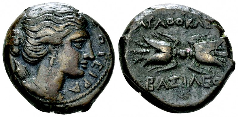 Agathokles AE Trias 

Syracuse, Sicily. Agathokles (317-289 BC). AE Trias (20-...