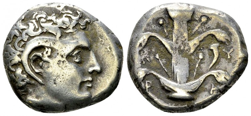 Cyrene AR Didrachm, c. 308-277 BC 

Cyrenaica, Cyrene. AR Didrachm (18-20 mm, ...