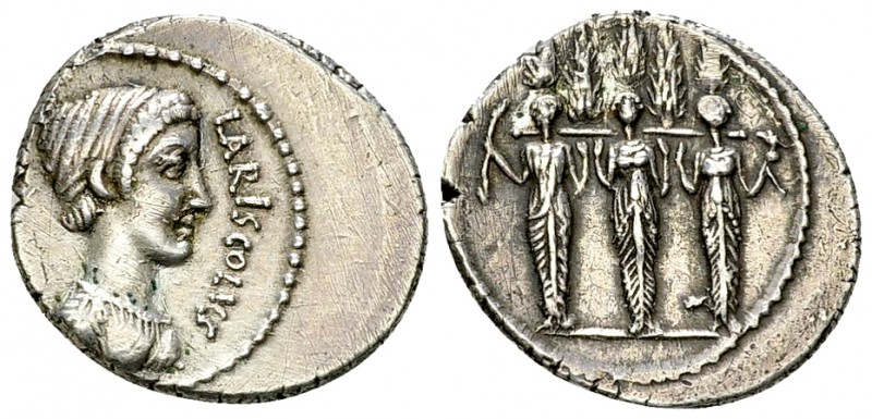 P. Accoleius Lariscolus AR Denarius, 43 BC 

P. Accoleius Lariscolus. AR Denar...